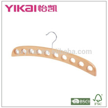 Beautiful flat scarf wooden hanger with 10holes